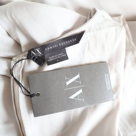 NEW Armani Extange  Sleeveless draped neckline  Taupe Gray Jumpsuit - Picture 10 of 11